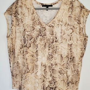 White House Black Market Women’s Size M - Snakeskin Print Cap Sleeve Top.